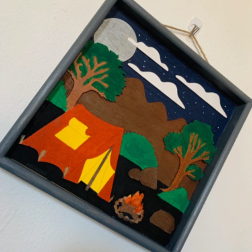 Campfire 3-D wooden scenery